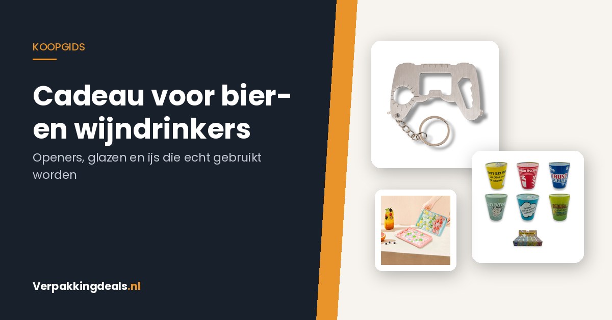Multitool met flesopener, shotglaasjes en een ijsblokjesvorm als cadeau voor bier- en wijndrinkers