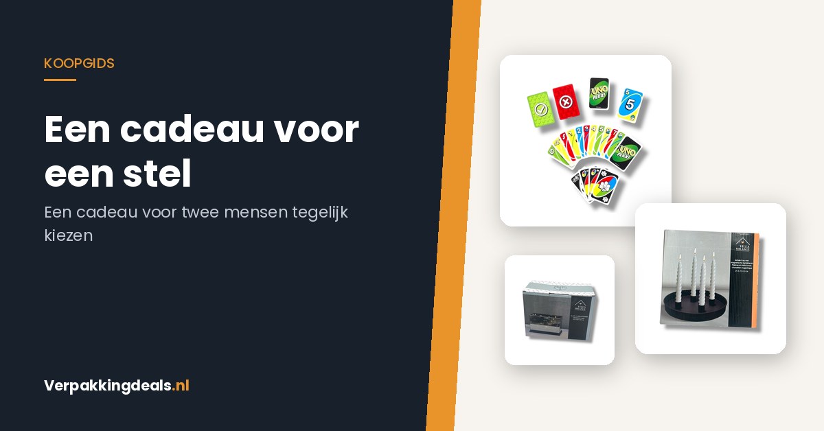 Cadeau-ideeen voor een stel: een kaartspel, een kaarsentray en een glazen waxinelichthouder