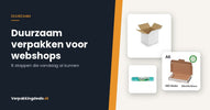 Kartonnen verzenddoos, gerecyclede brievenbusdoos en noppenfolie