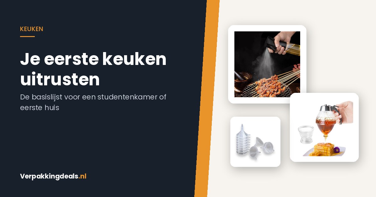 Oliespray, siroopdispenser en mini trechters voor je eerste keuken