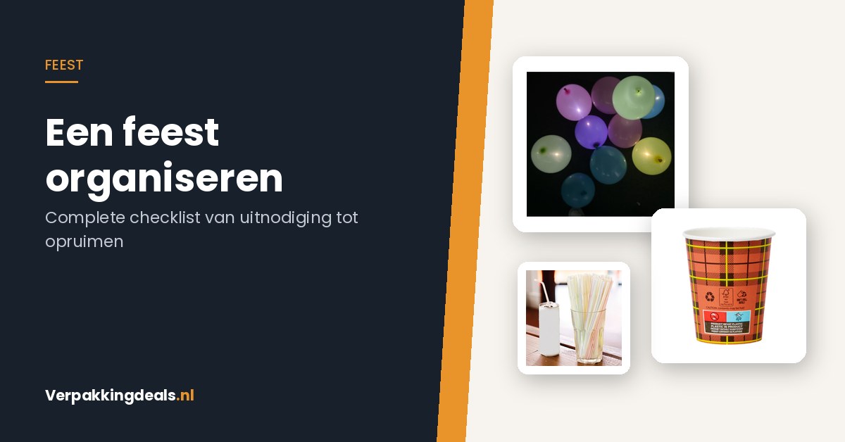 LED-ballonnen, koffiebekertjes en kleurrijke rietjes voor een feest