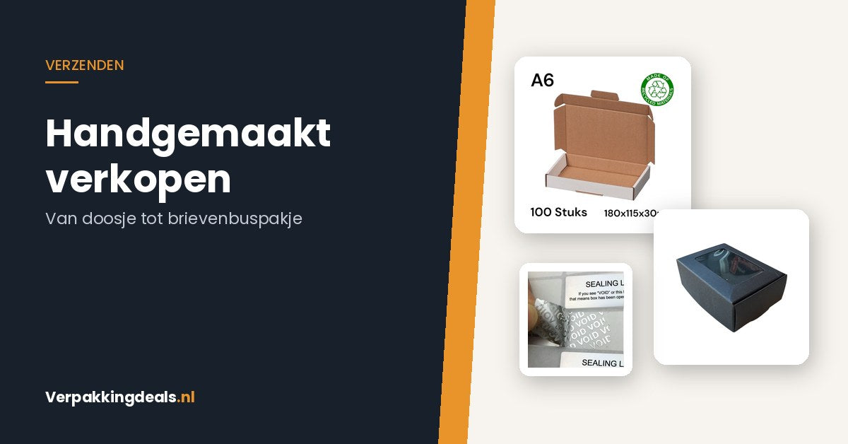 Verpakking voor handgemaakte producten: brievenbusdoos, cadeaudoosje met venster en veiligheidszegel