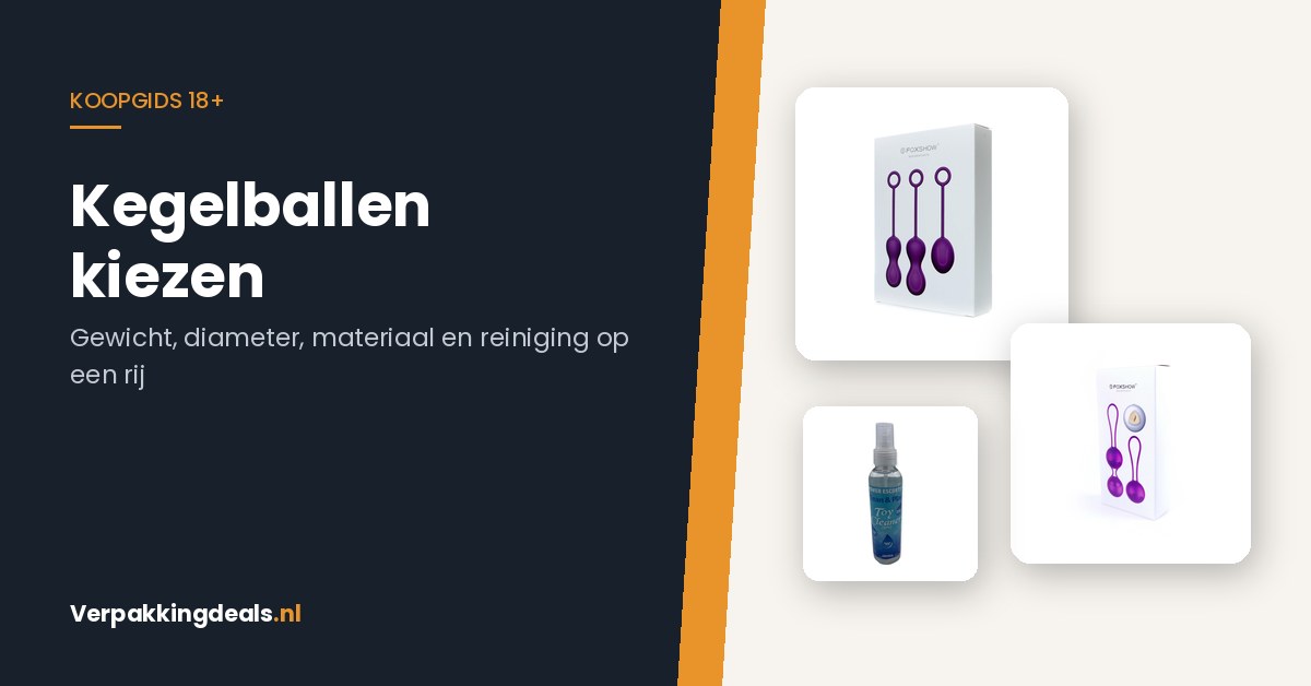 Verpakkingen van kegelballensets en een fles toycleaner