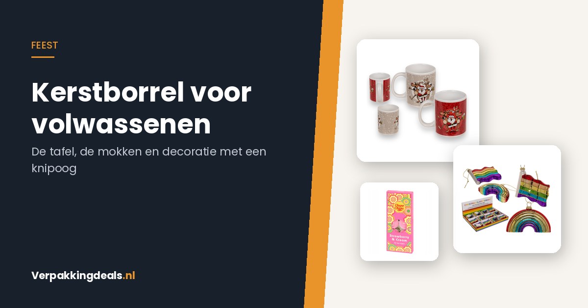 Kerstmokken, een glazen kerstornament en geurtheelichtjes voor een kerstborrel