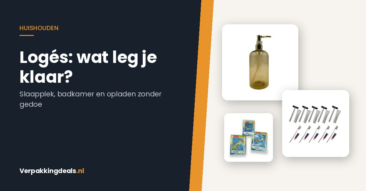 Navulbare zeepdispenser, tandverzorgingsset en opblaasbaar luchtmatras voor logeergasten
