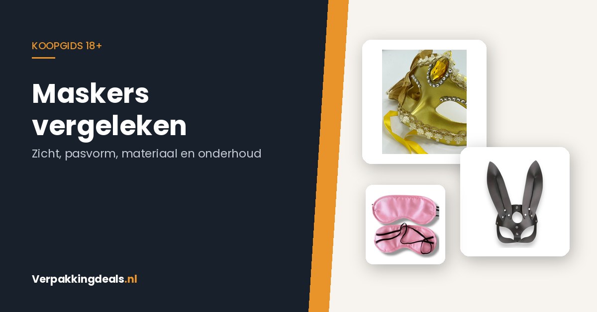Venetiaans masker, satijnen oogmasker en konijnenmasker naast elkaar