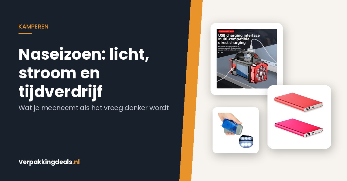 Kampeerlamp op zonne-energie, powerbank en zwengelzaklamp voor het naseizoen