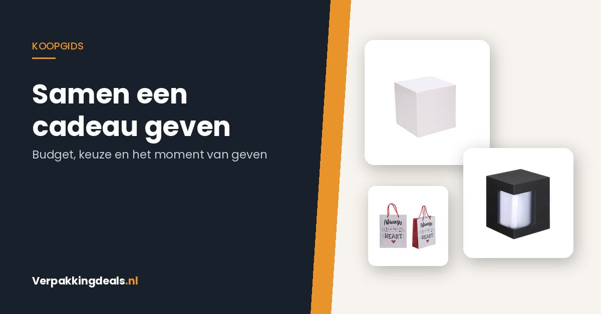 Cadeaudozen en een kartonnen cadeautas voor een gezamenlijk cadeau
