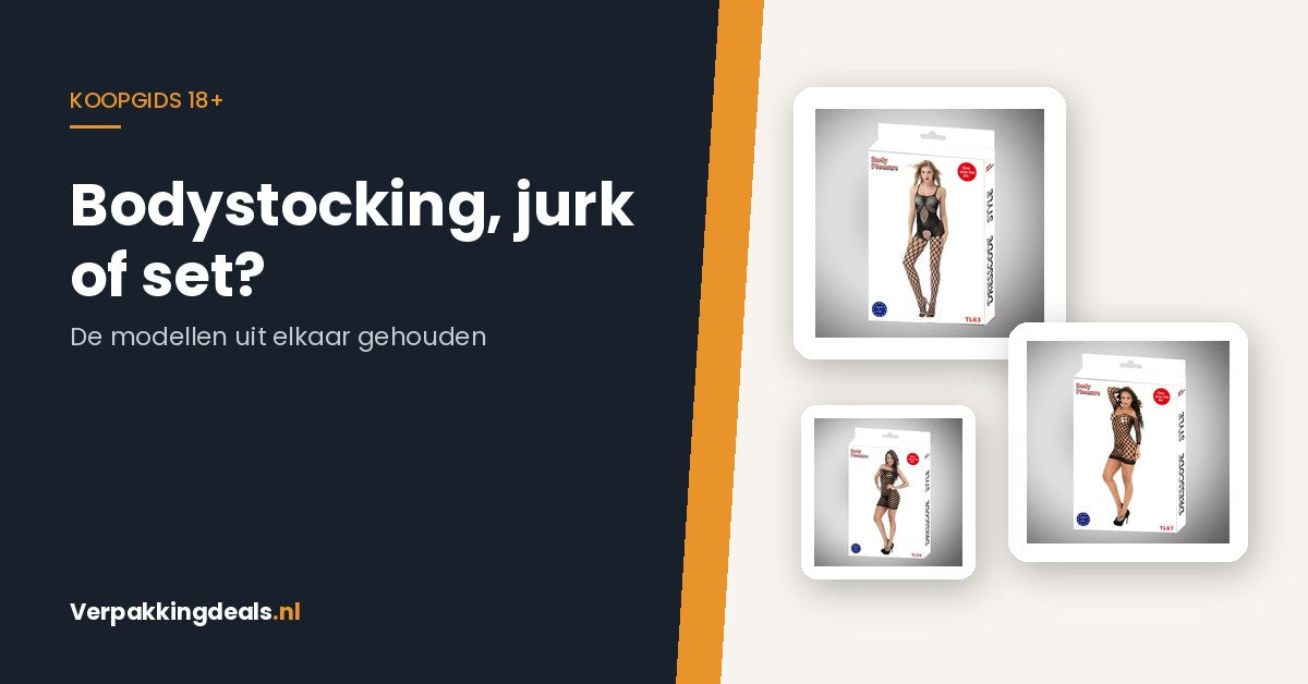 Drie verpakte lingeriesets in geschenkdoos naast elkaar
