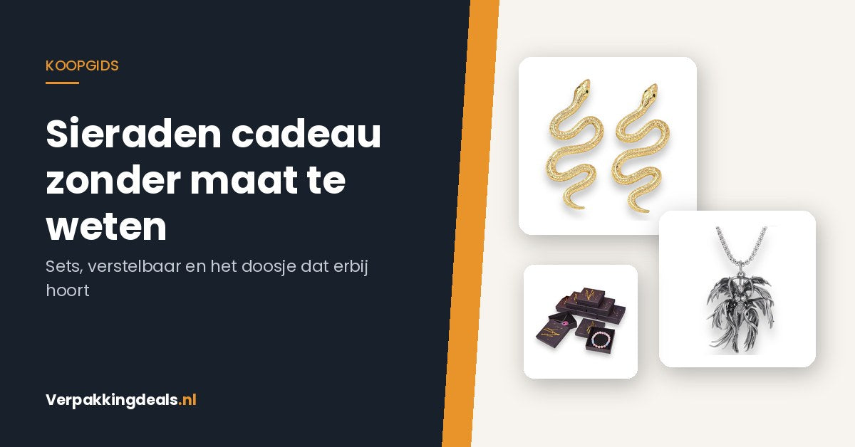 Gouden oorbellen, een ketting en een sieradendoosje als cadeau
