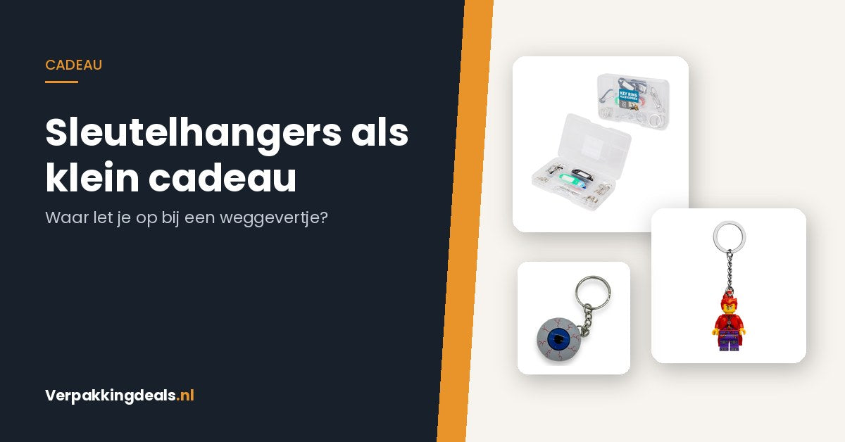 Sleutelhangerkit en twee sleutelhangers naast de titel Sleutelhangers als klein cadeau