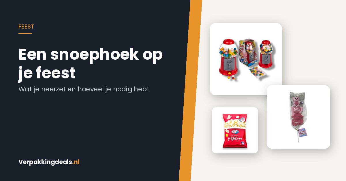 Kauwgomballenautomaat, marshmallow lolly en popcorn voor een snoephoek op een feest