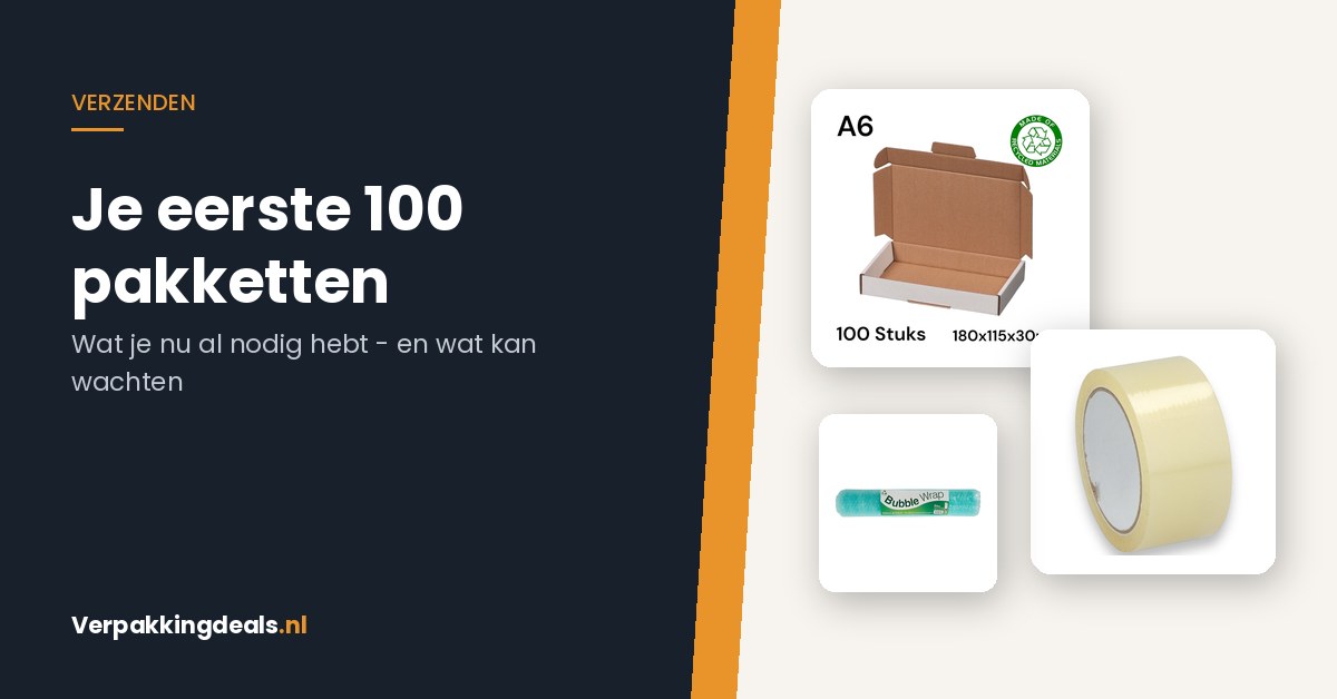 Brievenbusdoos, verpakkingstape en noppenfolie: het basisverzendpakket voor een startende webshop