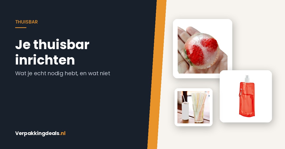 IJsballenmaker, opvouwbare drinkfles en gekleurde rietjes voor je thuisbar