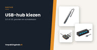 Drie USB-hubs met meerdere poorten naast de titel USB-hub kiezen