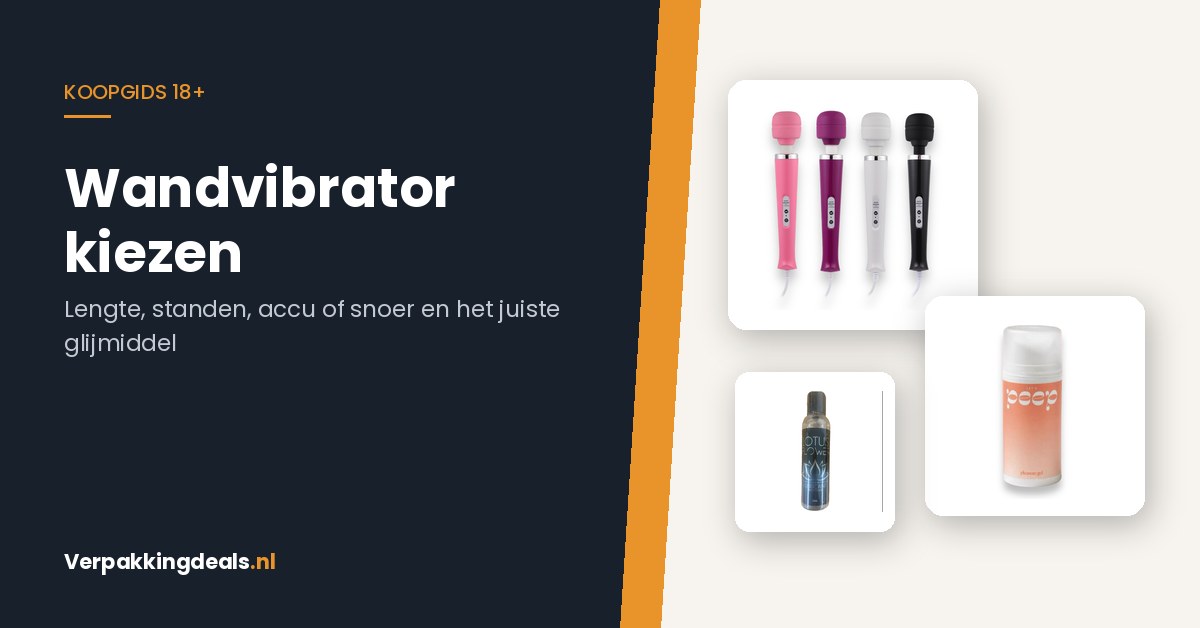 Wand massager met flacons glijmiddel op waterbasis