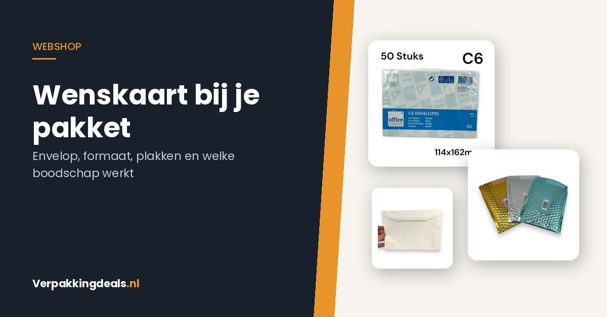 Witte C6 envelop, bubbeltjesenvelop en wenskaartenveloppen voor bij je pakket