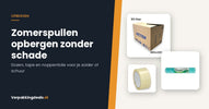 Verhuisdoos, noppenfolie en verpakkingstape voor het opbergen van zomerspullen
