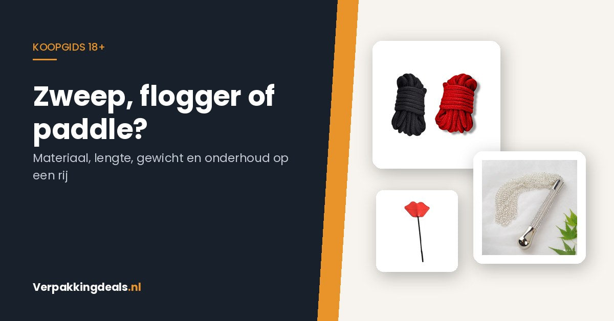 Bondagetouw, flogger en paddle naast elkaar - koopgids materiaal en onderhoud