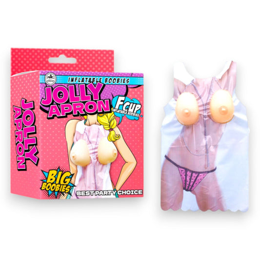 Opblaasbaar Boobies Schort - F Cup - Hilarisch Feestaccessoire