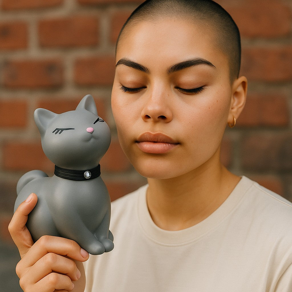 I Rub My Kitty – Grijze Waterproof Vibrerende Massager | Discreet Katje