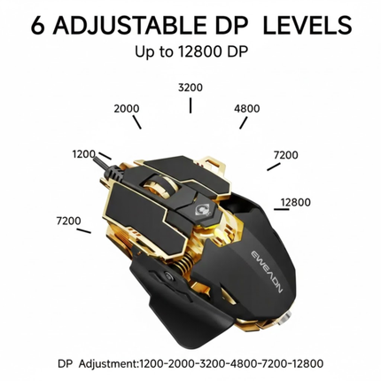 Zwarte Gaming Muis met 9 Programmeerbare Knoppen – Vortex G5