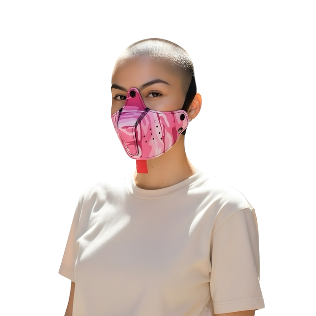 Roze Puppy Play masker – Speels fetish pup masker met tong (18+)