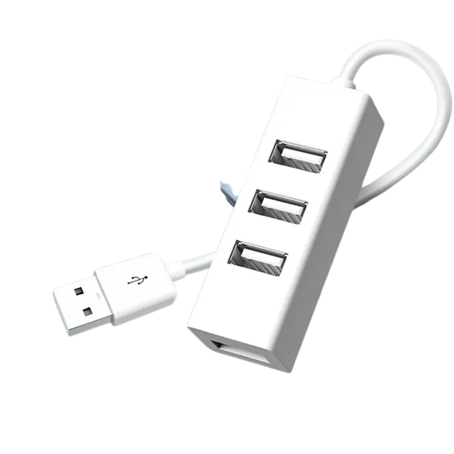 4-Poorts USB 2.0 Hub Wit – Compacte USB Splitter voor Laptop & PC