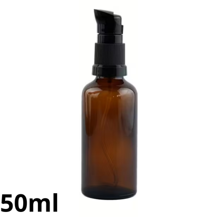 Amber Glazen Sprayfles 50ml – Navulbare Verstuiver met Zwarte Pomp