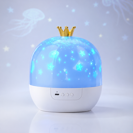 Kinder Nachtlamp Projector met 15 Dia’s – Draaibare LED Sterrenprojector met Oceaan, Dieren en Slaapkamer Projecties