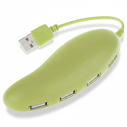USB Hub 4 Poorten – Avocado Vorm – Lichtgroen – Plug & Play