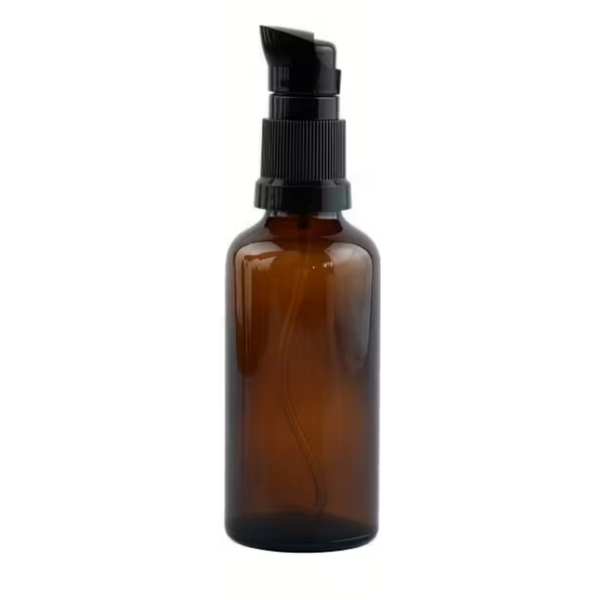 Amber Glazen Sprayfles 50 ml - Navulbare Verstuiver met Zwarte Pomp