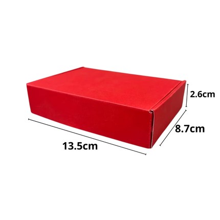 Rode Verzendoos 13,5x8,7x2,6 cm – Platte Kartonnen Doos