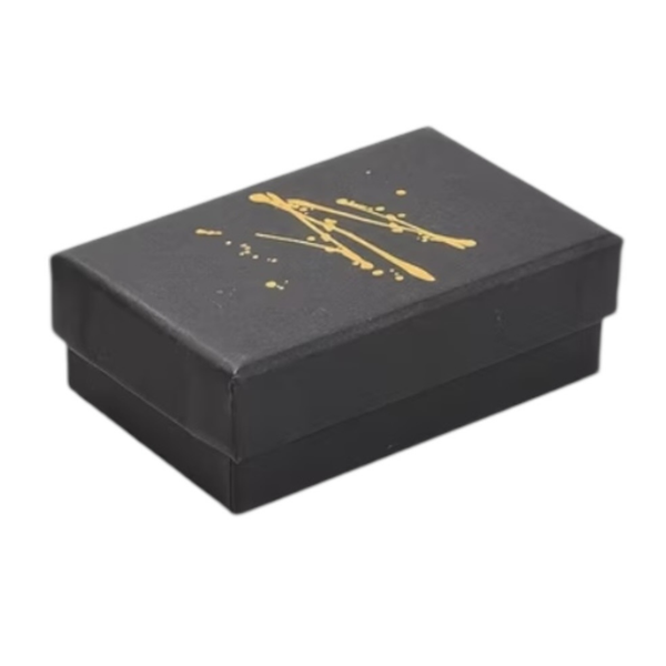 Luxe zwart cadeaudoosje met gouden detail, 8,1 x 5,2 cm