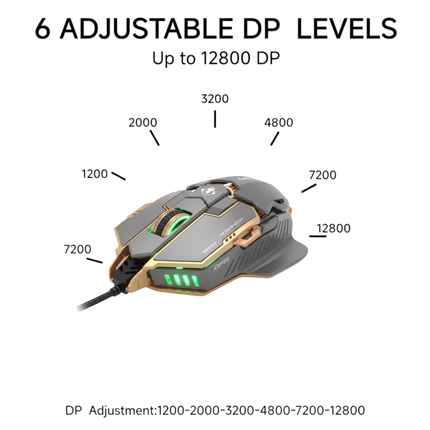 Grijze Gaming Muis met 9 Programmeerbare Knoppen – Vortex G5