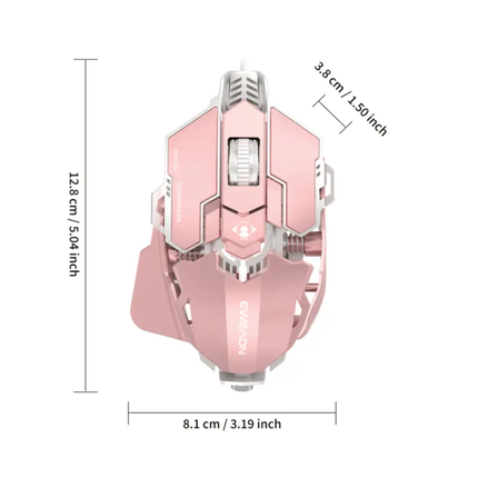 Roze Gaming Muis met 9 Programmeerbare Knoppen – Vortex G5
