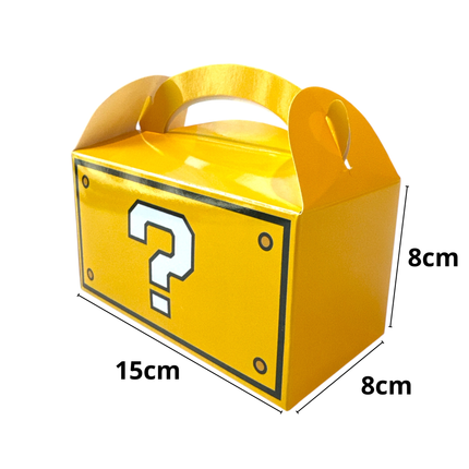 Gele Traktatiedoos met Handvat 15x8x8 cm – Cadeaudoos met Vraagteken