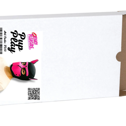 Puppy Play Roze-Zwart Masker – Met Aflopende Snuit & Oor Accenten