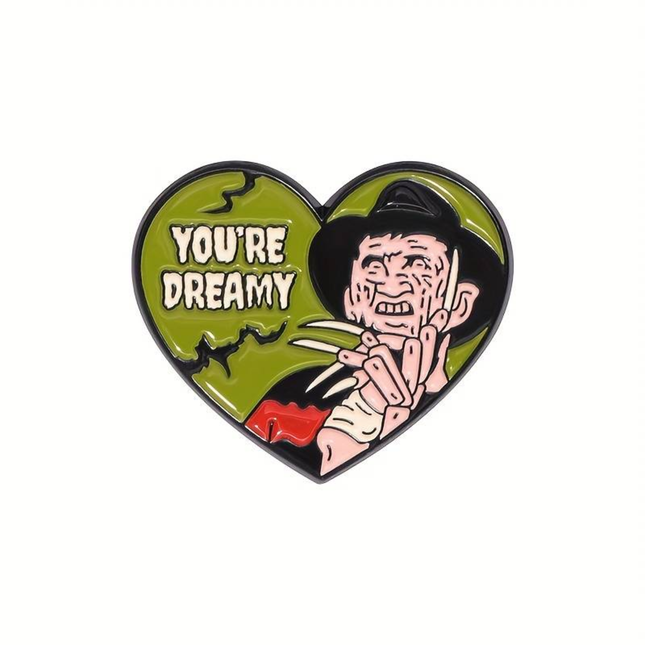 Horror pin "You're Dreamy" – Metalen hartvormige speld met klauw design