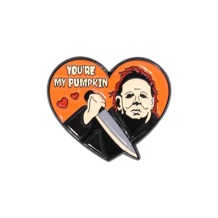 Enamel Pin Hart "You're My Pumpkin" – Metalen pin met oranje horror ontwerp