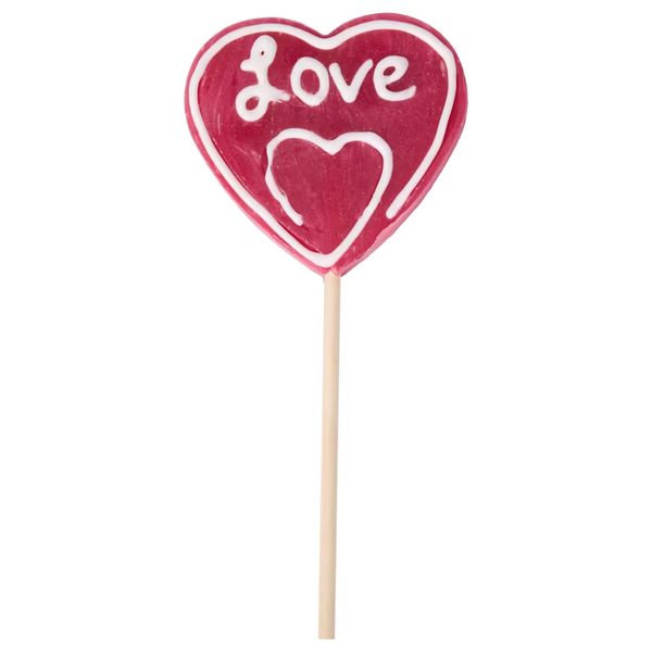 Hartvormige Love Lolly Roze op Stok