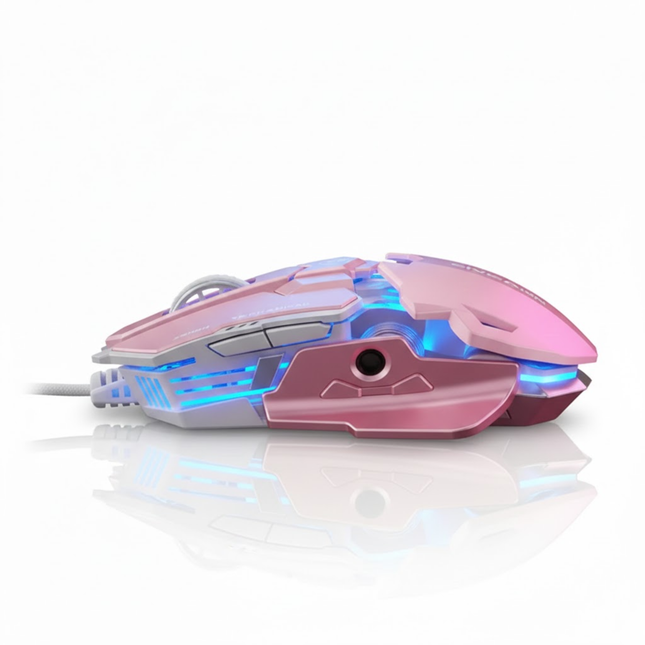 Roze Gaming Muis met 9 Programmeerbare Knoppen – Vortex G5