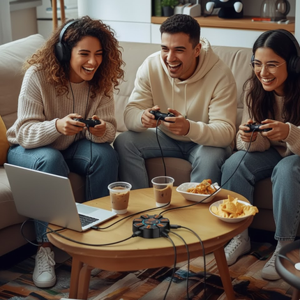 High-Speed USB 2.0 Hub met 10 Poorten en LED-verlichting – Rond Design