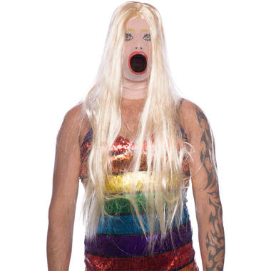 Porn Mask with Blonde Hair - Create an exciting and naughty atmosphere with this unique Porn Mask
