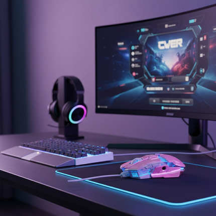 Roze Gaming Muis met 9 Programmeerbare Knoppen – Vortex G5