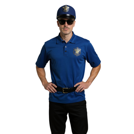 Politieagent Verkleedset Heren – Inclusief Broek, Shirt, Riem & Pet – Maat L / XL