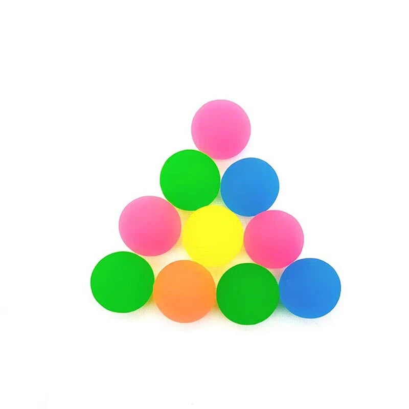 Set of 6 Solid Rubber Elastic Bouncy Balls - 25mm 