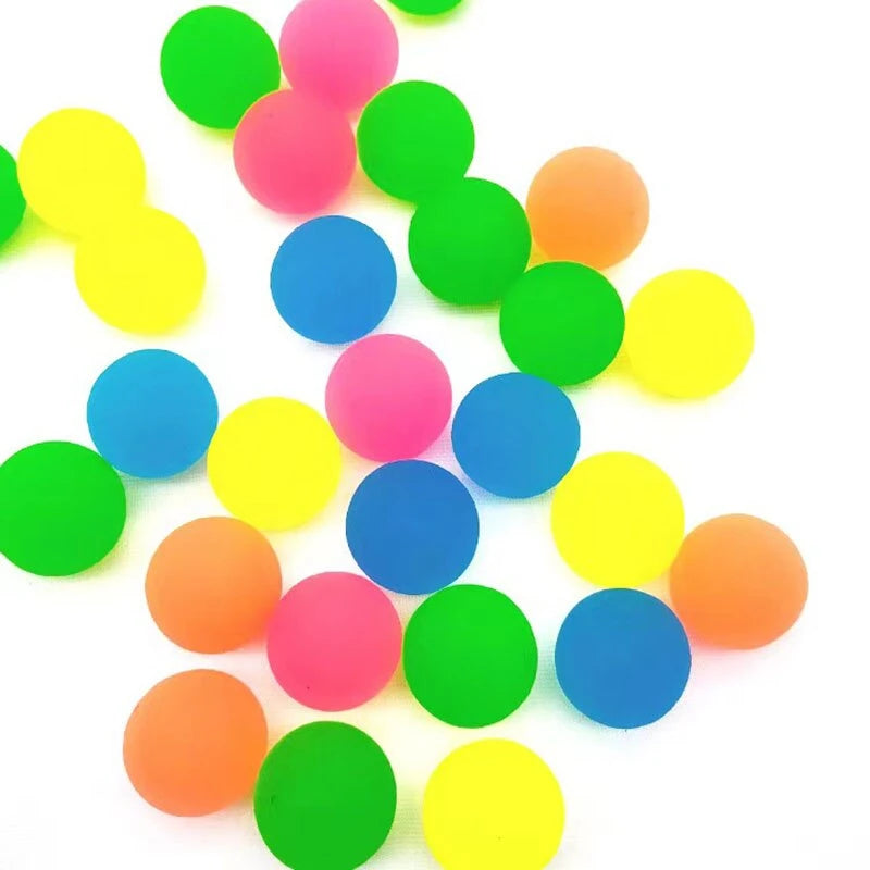 Set of 6 Solid Rubber Elastic Bouncy Balls - 25mm 