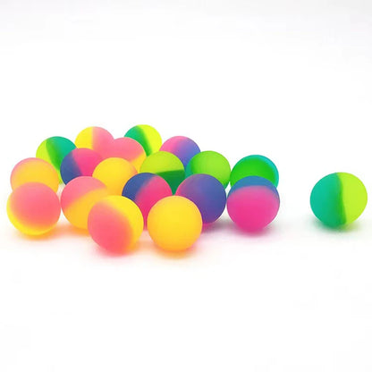 Set of 6 Solid Rubber Elastic Bouncy Balls - 25mm 