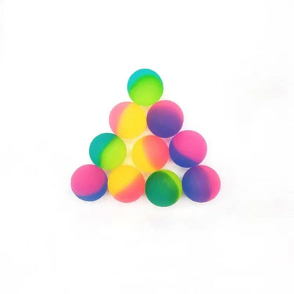 Set of 6 Solid Rubber Elastic Bouncy Balls - 25mm 